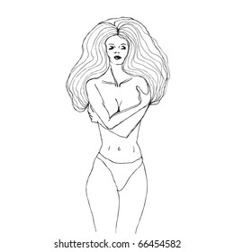 vector illustrated pretty girl