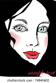 vector illustrated pretty girl