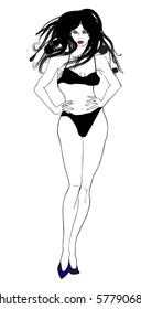 vector illustrated pretty woman