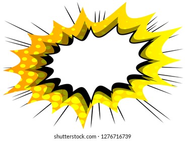 Vector ilustrado de fondo de cómic retro con gran burbuja de explosión en blanco, fondo de estilo vintage de arte pop.