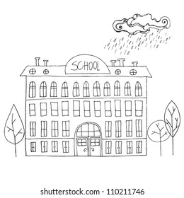 vector illustrated School building