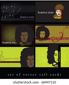 vector illustrated set of business cards