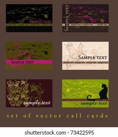 vector illustrated set of cute business cards