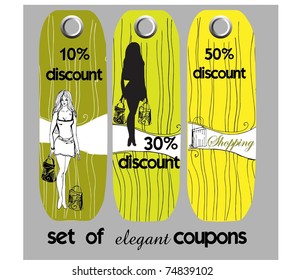 vector illustrated set of elegant coupons