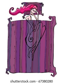 vector illustrated sleeping girl