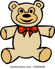 Vector illustrated teddy bear toy