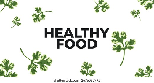 Vector ilustrado de Web Anuncio de escritorio de un plato con comida vegetariana saludable. Concepto de nutrición sin gluten para carteles, empaques, marcas y Diseño web