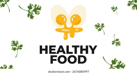 Vector ilustrado de Web Anuncio de escritorio de un plato con comida vegetariana saludable. Concepto de nutrición sin gluten para carteles, empaques, marcas y Diseño web