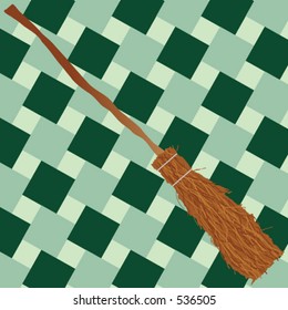 vector illustrated witch broom.