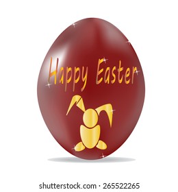vector illustrati great claret Easter egg with Bunny