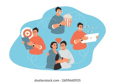 vector illustratiion in flat style on the theme of life balance