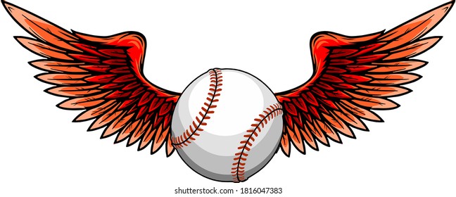 vector illustratio of Baseball ball with wings