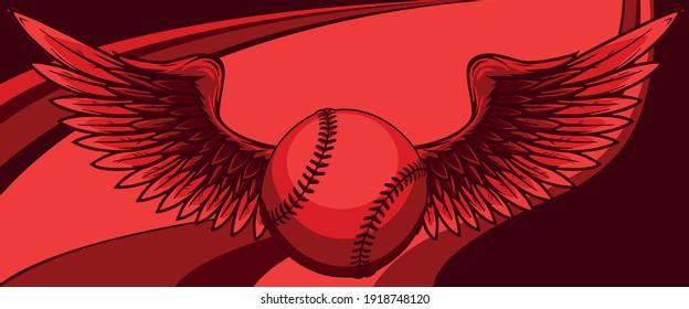 vector illustratio of Baseball ball with wings