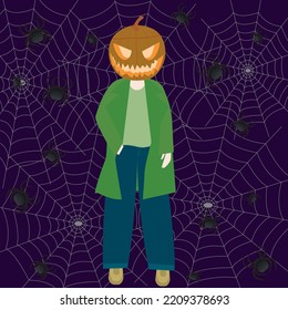 ilustración vectorial con calabazas de halloween