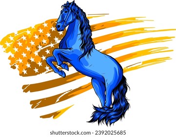 Vector illustratio of horse on white background. digital hand draw