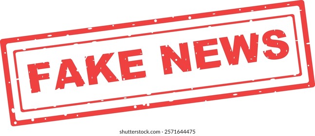 vector illustratio red rubber stamp with fake news text