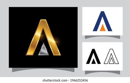 A Vector Illustratio  set of Monogram Initial Letter A 