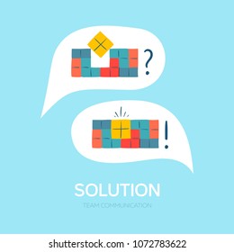 Vector illustratio. Team communication. Solution concept.