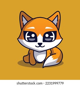 Vector Illustratioan Cute Fox  Animal pet logo