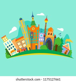 Around World Modern Vector Line Travel Stock Vector (Royalty Free ...