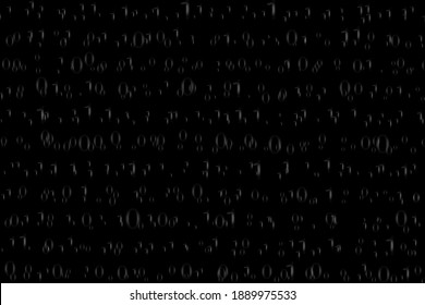 Vector Illustration 0 and 1 technology data on black background.