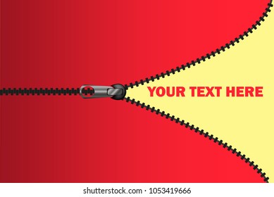 Vector illustration of 1 2 3 concept template zippered lock and unlock.Vector icon closed and open zipper, fastener. Zipper buttoned.