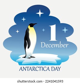 Vector illustration 1 December Antarctica Day poster svg