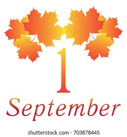 Vector illustration with 1 September 