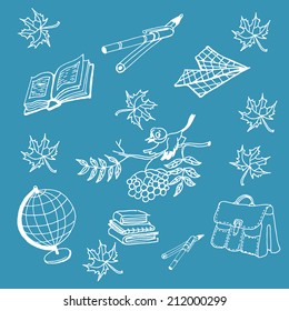 Vector illustration 1 september Doodle back to school