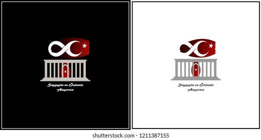 vector illustration. (10 Kasim saygiyla aniyoruz) 1881 - 1938, November 10 death day Mustafa Kemal Ataturk , first president of Turkish Republic. translation Turkish. November 10, respect and remembe.