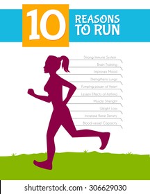 Vector Illustration Of 10 Top Reasons To Run