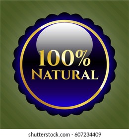 Vector Illustration of 100% Natural shiny badge