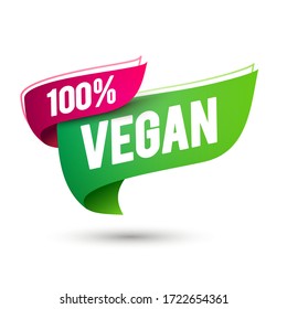 Vector Illustration 100 Percent Vegan Flag Icon.