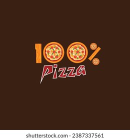 vector illustration 100% pizza eps 10