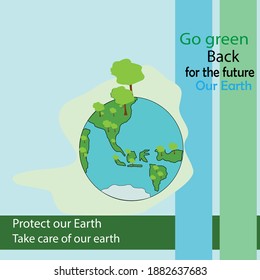 Vector Illustration Of 1000 Trees Planting Day, Safeguard Our Earth For The Future