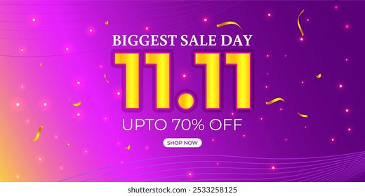 Vector illustration of 11 11 Singles' Day Sale social media template