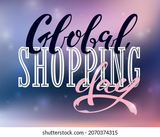 Ilustración vectorial de la etiqueta 11.11 3d con la frase escrita a mano del Día de la Compra a nivel mundial. Banner de venta, tarjeta de regalo, plantilla de afiches. EPS 10