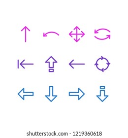 Vector Illustration 12 Arrows Icons Line Stock Vector (Royalty Free ...