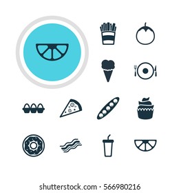 Vector Illustration Of 12 Cooking Icons. Editable Pack Of Egg Container, Serving, Sundae And Other Elements.