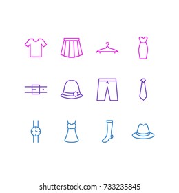 Vector Illustration 12 Dress Icons Editable Stock Vector (Royalty Free ...