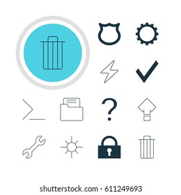 Vector Illustration Of 12 Interface Icons. Editable Pack Of Padlock, Conservation, Startup And Other Elements.