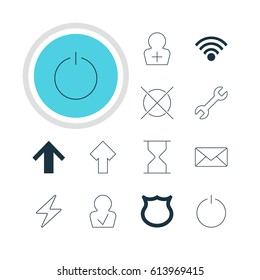 Vector Illustration Of 12 Interface Icons. Editable Pack Of Wrench, Conservation, Approved Profile And Other Elements.