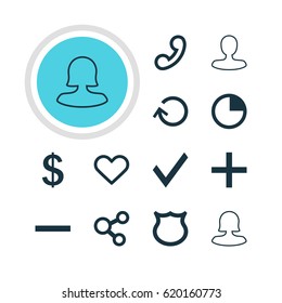 Vector Illustration Of 12 Interface Icons. Editable Pack Of Money Making, Handset, Renovate Elements.