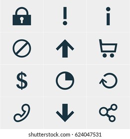 Vector Illustration Of 12 Interface Icons. Editable Pack Of Money Making, Renovate, Stopwatch And Other Elements.