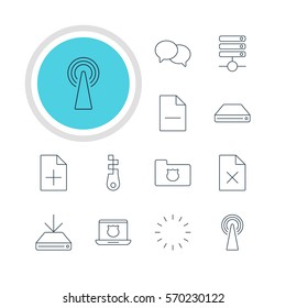 Vector Illustration Of 12 Internet Icons. Editable Pack Of Router, Talking, Waiting And Other Elements.
