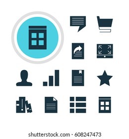 Vector Illustration Of 12 Internet Icons. Editable Pack Of Document Transfer, Maximize, Date Time And Other Elements.