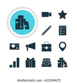 Vector Illustration Of 12 Internet Icons. Editable Pack Of Capture, Map Pointer, Bookshelf And Other Elements.