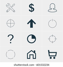 Vector Illustration Of 12 Member Icons. Editable Pack Of Female User, Repeat, Help And Other Elements.