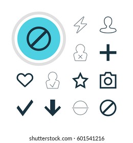 Vector Illustration Of 12 Member Icons. Editable Pack Of Confirm, Emotion, Snapshot And Other Elements.