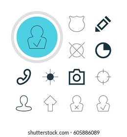 Vector Illustration Of 12 Member Icons. Editable Pack Of Full Brightness, Upward, Banned Member And Other Elements.